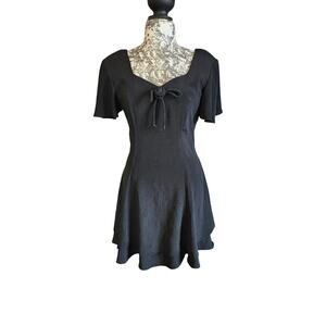 CAREN DESIRE VINTAGE DRESS BLACK SZ 8 lined 1990's Gothic